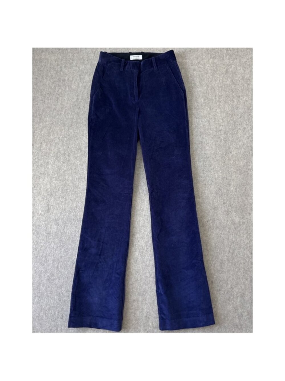 Babaton Atelier Braden Velvet Flare Pant Womens 0 Navy Blue High Rise Aritzia